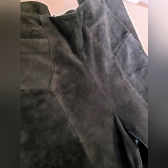 Michael Hoban North Beach Vintage Black Suede/Leather High Rise Pants - Size 1/2 - Picture 8 of 12